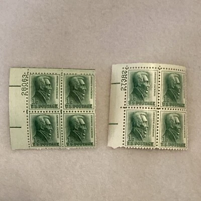 (Lot Of 2) MINT 1963 1¢ Andrew Jackson 4 Plate Block #29390 Never Hinged - Image 1 of 4