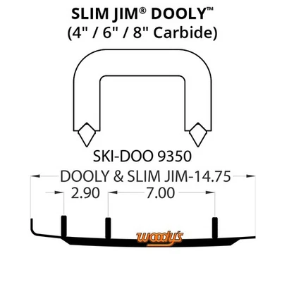 Varillas de desgaste de carburo Woodys Slim Jim Dooly Performance - 8 pulgadas. para Polaris 340 2008 Foto 1 de 2