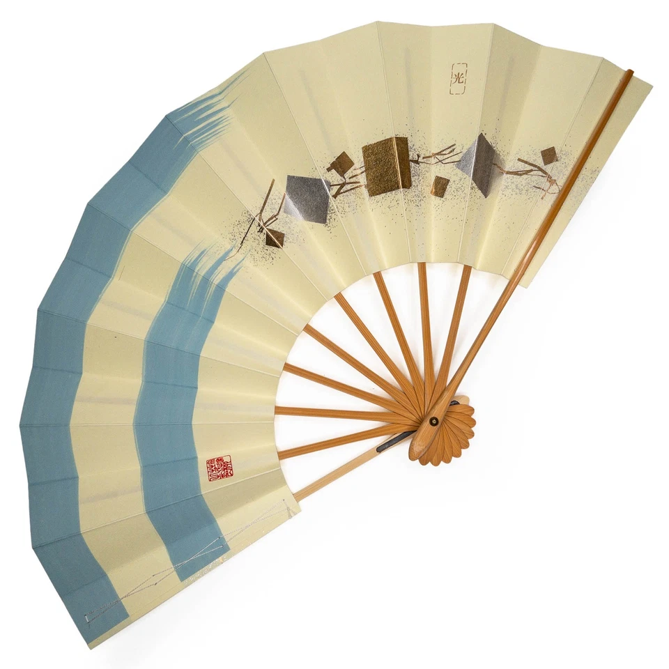 Ventilador de baile plegable japonés Maiogi de colección sin usar en caja de almacenamiento original Foto 1 de 4