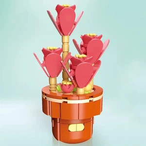 Plant Building Brick Kit - Red Flower by Wizardi F07N11-29-32(113) - Picture 1 of 1