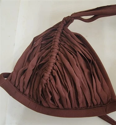 Nuevo sin etiquetas Top de natación de bikini Pilyq Isla sólido S marrón triángulo con tiras #98328 Foto 1 de 4