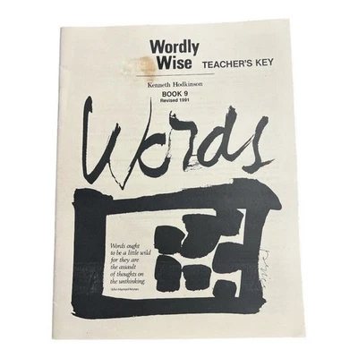 Wordly Wise Book 9 Teachers Key Revised Edition 0838894399 Homeschool Vocab M209 - Image 1 of 3