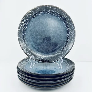 Meritage JASPER Denin Blue Salad Plates (6) Reactive Glaze Superior Condition - Picture 1 of 18