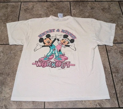 Mickey & Minnie años 80 vintage puntada única damas grande Foto 1 de 4