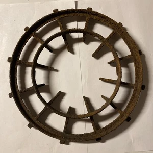 Antik Vintage rostig Gusseisen Herdplatte Brenner Rost alt 9" Kochen Untersetzer DUG - Bild 1 von 24