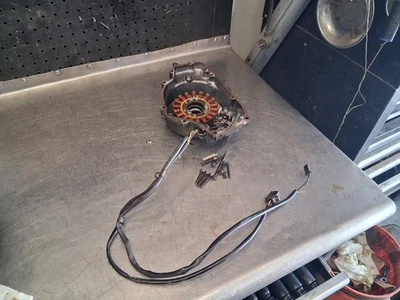 75K 88-07 KAWASAKI NINJA 250R EX250 ENGINE MOTOR STATOR COVER, BOLTS, STATOR  - Image 1 of 4