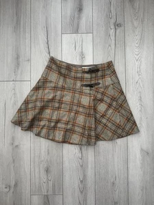 Cabages And Roses Tweed 100% Wool Mini Skirt Size 12 - Picture 1 of 8