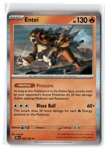 2023 Scarlet & Violet Series - Obsidian Flames Entei #30 Rare Holo - Foto 1 di 2
