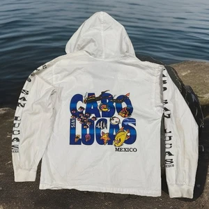 La Iguana Hoodie Full Zip Jacket Vtg 90 Cozumel Mexico Sz 38 Rare Stain Trashed - Picture 1 of 6
