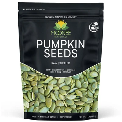 Moonee Natural'S Pumpkin Seeds (1 Pound), Gluten Free, Non GMO, No Shell, Unsalt - Image 1 of 4