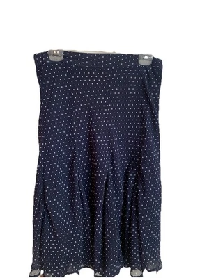 Falda de Colección Damas Azul Marino Lunares Gasa Forrada Jaclyn Smith Talla Pequeña Foto 1 de 4