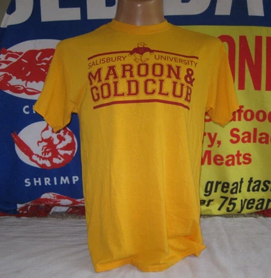 SALISBURY UNIVERSITY Seal Gulls t Shirt Men's Large Maroon & Gold CLUB MARYLAND - Image 1 of 4