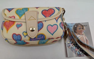NWT 2004 DOONEY & BOURKE Lindsay Lohan “Crayon Hearts” Wristlet Purse w/Charm - Picture 1 of 8