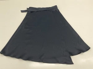 Gallery Dunes Stores Satin Wrap Skirt Navy Blue Knee Length Skirt Womens Size 12 - Picture 1 of 11