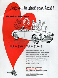 1956 MG MGA "High in Style" Original Rare Print Ad - Picture 1 of 1