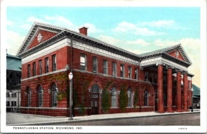 Richmond IN Pennsylvania Railroad Train Station Depot c1920s postcard JP3 - Picture 1 of 2