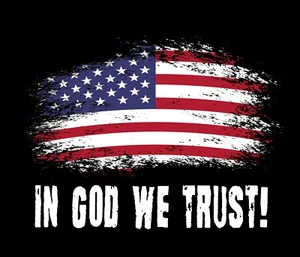 T-shirt In God We Trust Flag Iron On Transfer + tessuti chiari e scuri #1 - Foto 1 di 4