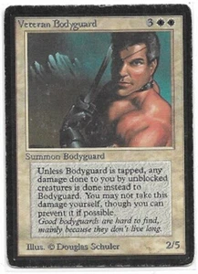 MTG magic cards 1x Veteran Bodyguard Beta Heavy Play, English - Picture 1 of 2