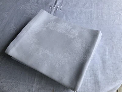 Linge Ancien 6 Serviettes De Mariage A Broder Damassé Soie Décor De Marguerites - Photo 1/4