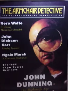 Rex Stout, Nero Wole article, and other articles Armchair Detective, Vol. 28 # 2 - Foto 1 di 1