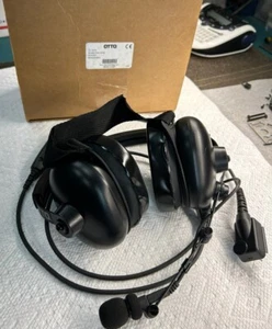 Heavy Duty Noise Cancelling Dual Muff BEHIND THE HEAD Headset w/ PTT BK DPH5102X - Zdjęcie 1 z 3