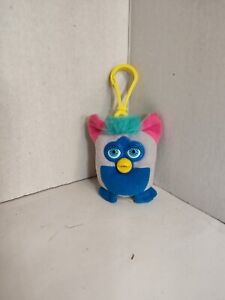 McDonalds Happy Meal Furby Toy Keychain Clip Plush Gray Blue Eye Vintage 2000