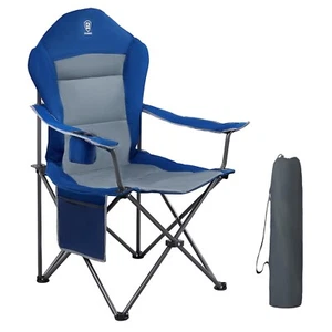 Campingstuhl Faltbar 160 KG belastbar Hochlehner Garten Balkon Strand - Bild 1 von 10