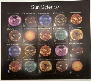 Brand New USPS Stamp Sun Science Forever Stamps Sheet Of 20 Stamps 2021 - Picture 1 of 4
