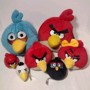Angry Birds Plush Lot of 7 No Sounds 2" to 8" - Picture 1 of 4