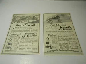 Vintage 1920s Janesville Coaster & Scudder Car Man Cave Lot of 2 Print Ads -1L2 - Picture 1 of 3