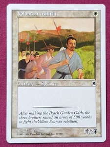 Magic The Gathering PORTAL THREE KINGDOMS VOLUNTEER MILITIA white card MTG - Picture 1 of 2
