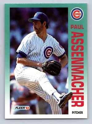 Paul Assenmacher 1992 Fleer #375 Chicago Cubs - Image 1 of 2