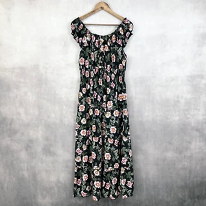 Anthro Kindred Womens Dress Large Floral Cottagecore Garden Party Boho Smocked - Picture 1 of 9