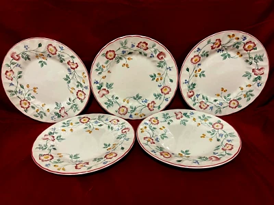 Churchill Briar Rose Set Of 5 Floral Salad Plates 7 3/4" England - Image 1 of 2