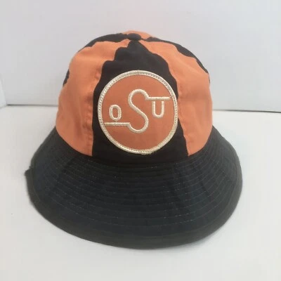 OSU Cowboys Oklahoma State University Bucket Hat Orange Black Patch VTG *READ* - Image 1 of 4