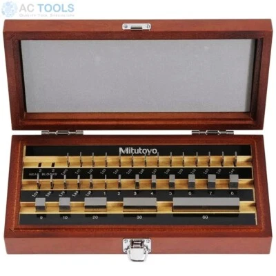 Mitutoyo Gauge Block Set 32 Piece Metric 1mm - 60mm (Grade 0) 516-966-10 Genuine - Image 1 of 2