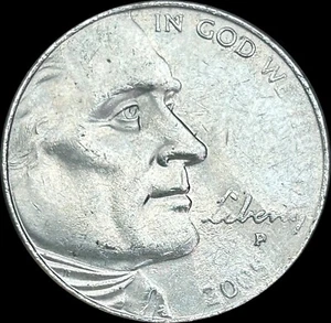 Grease Strike Thru Error - 2005 Ocean In View Jefferson Nickel - Struck Through - Picture 1 of 2