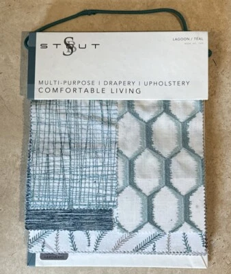 RARE discontinued fabric sample book swatch SB Stout Lagoon Teal #1534 Quilting - Image 1 of 4