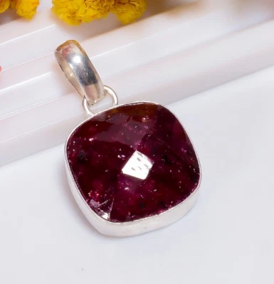 Натуральный кашмирский рубин розовый драгоценный камень модный кулон ручной работы индийские ювелирные изделия подарок - Изображение 1 из 4