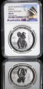 2017 P AUSTRALIA SILVER DOLLAR ~ NGC MS-69 KOALA EARLY RELEASES ~ FREE SHIPPING - Picture 1 of 4