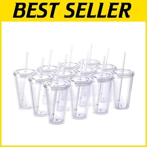 Reusable 16 oz Tumblers with Secure Lids & Name Tags - Perfect for Gatherings - Picture 1 of 11