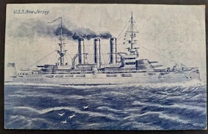 Undated United States Postcard-USS New Jersey Unused No Stamp - Bild 1 von 2