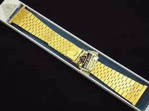 Vintage JB Champion 22mm Gold Tone watch band Extra Long 7 inch sliding clasp - Picture 1 of 1