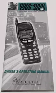 TELÉFONO CELULAR AUDIOVOX CDM-4000/CDM-4000XL MANUAL DEL PROPIETARIO SOLO INGLÉS - COMO NUEVO - Imagen 1 de 2