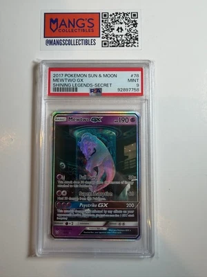 2017 Pokemon Sun & Moon Shining Legends Mewtwo GX Secret PSA 9 - Image 1 of 3