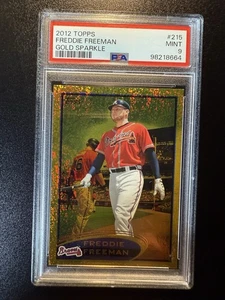 2012 Topps Freddie Freeman Gold Sparkle #215 Braves PSA 9 - Foto 1 di 2