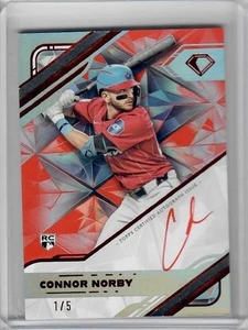 2025 Topps Diamond Icons Connor Norby White PolychromatINK Auto Red Ink 1/5 RC - Picture 1 of 2