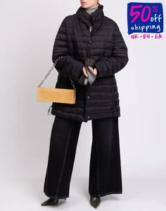RRP€240 LUISA VIOLA Quilted Jacket Plus Size EU52 US16 UK20 L Black Full Zip - Picture 1 of 11