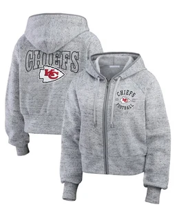 Kansas City Chiefs Damen Gr. S Speckled Fleece Cropped Full Zip Heather Gray - Bild 1 von 11