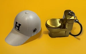 2 Pack Novelty Cap And Toilet Shape Butane Refill Lighter Collectible Lighters - Picture 1 of 8